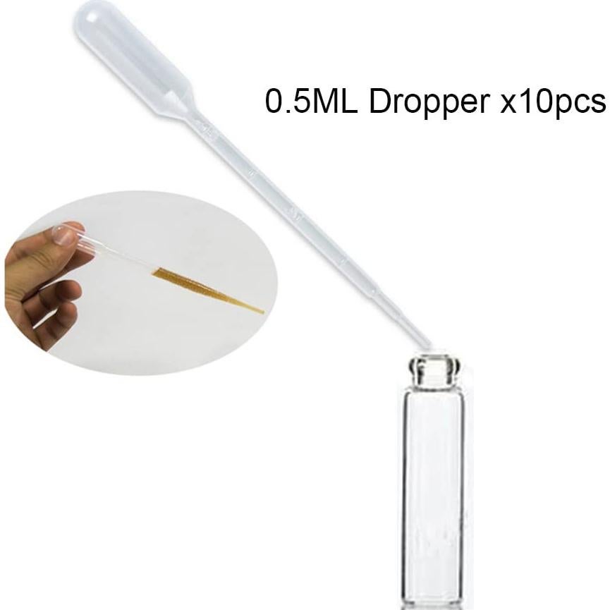 100 Frascos de Vidrio 1ml Elfenstall + 10 Gotero 0.5ml