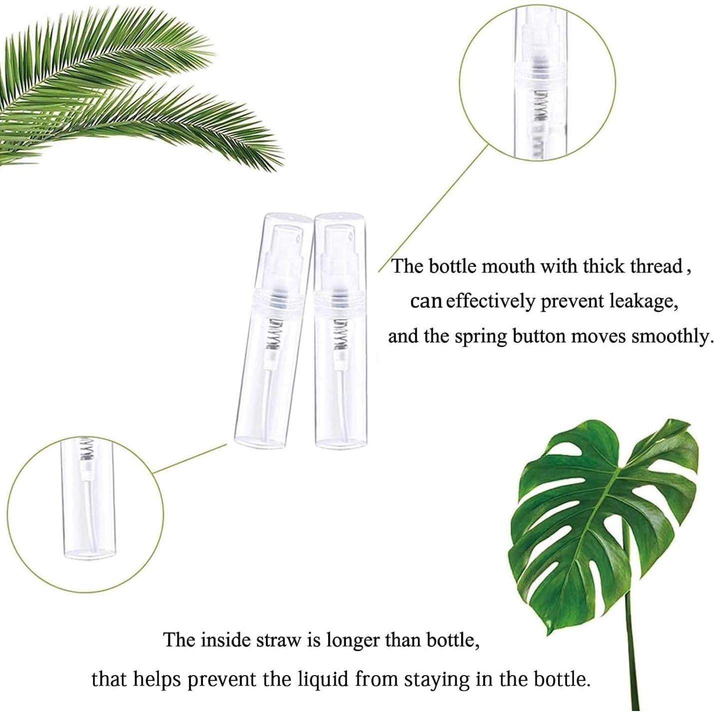 Botellas de Spray Mini 100PCS 2ML Plástico Transparente