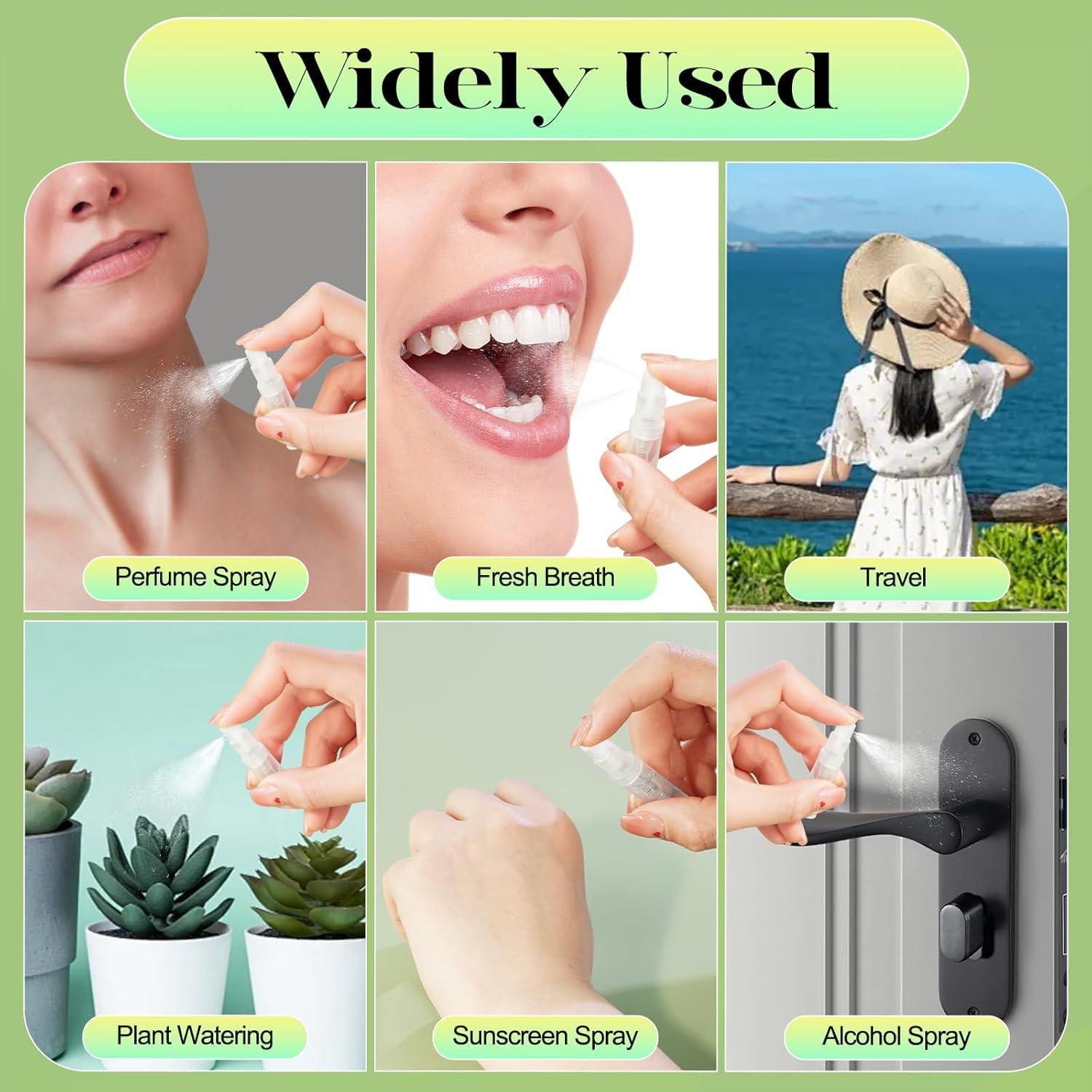 50 Mini Botellas de Spray 2ml Cotchen Recargables Transparentes