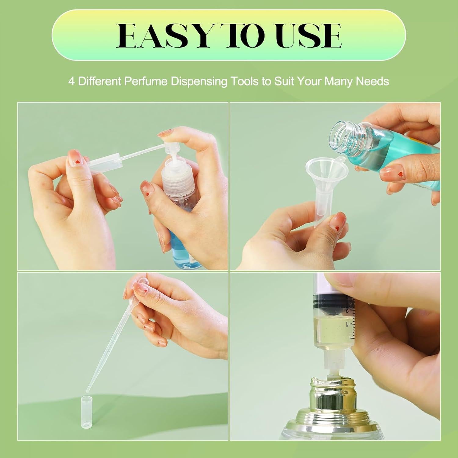 50 Mini Botellas de Spray 2ml Cotchen Recargables Transparentes