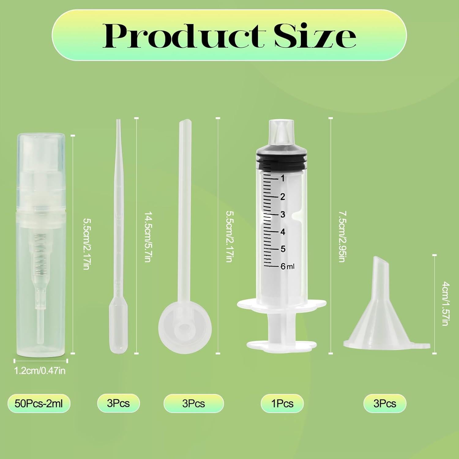 50 Mini Botellas de Spray 2ml Cotchen Recargables Transparentes