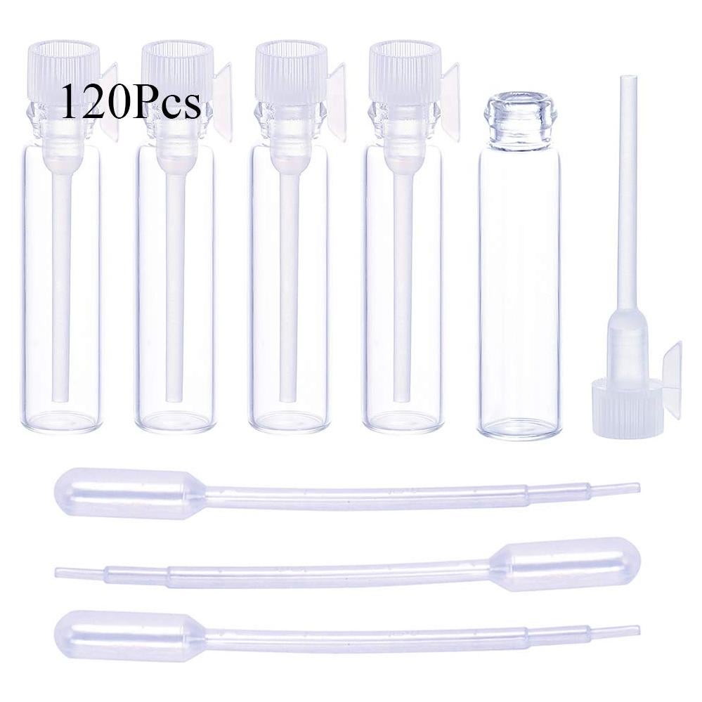120 Frascos de Vidrio 1ml para Perfume y Aceites Esenciales