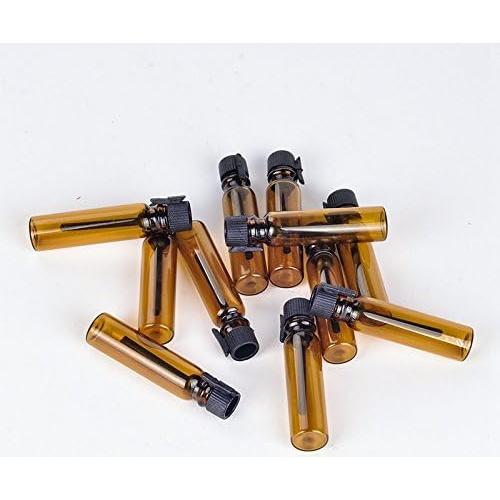 100 Botellas Mini Vacías de Vidrio Ámbar Enslz 1ml para Perfume