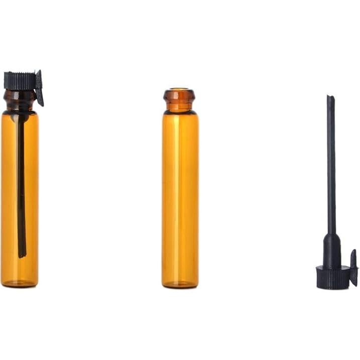 100 Botellas Mini Vacías de Vidrio Ámbar Enslz 1ml para Perfume