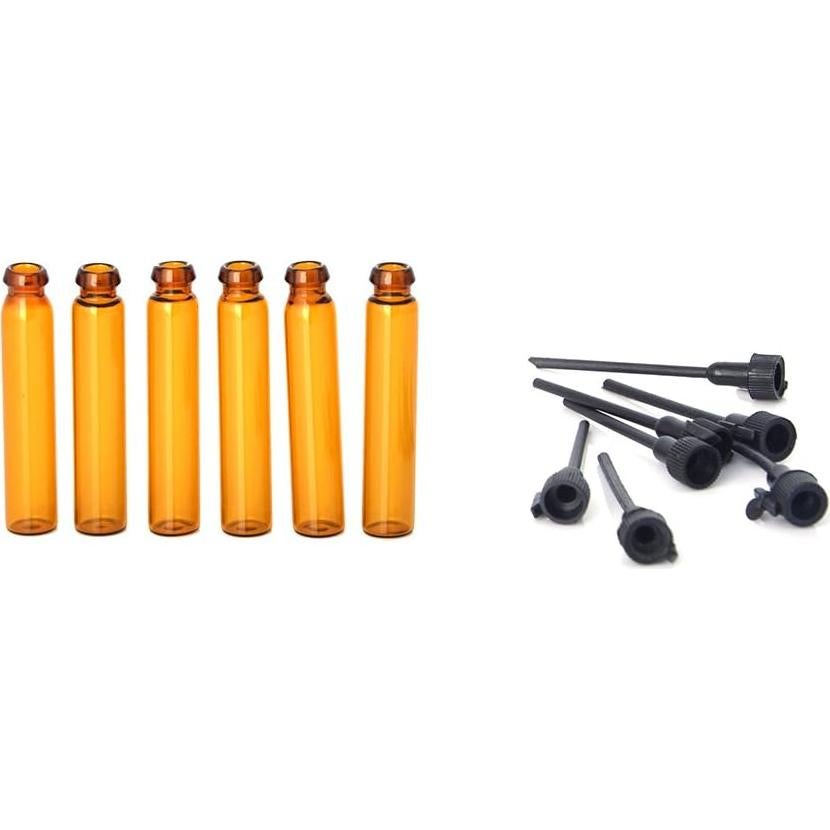 100 Botellas Mini Vacías de Vidrio Ámbar Enslz 1ml para Perfume