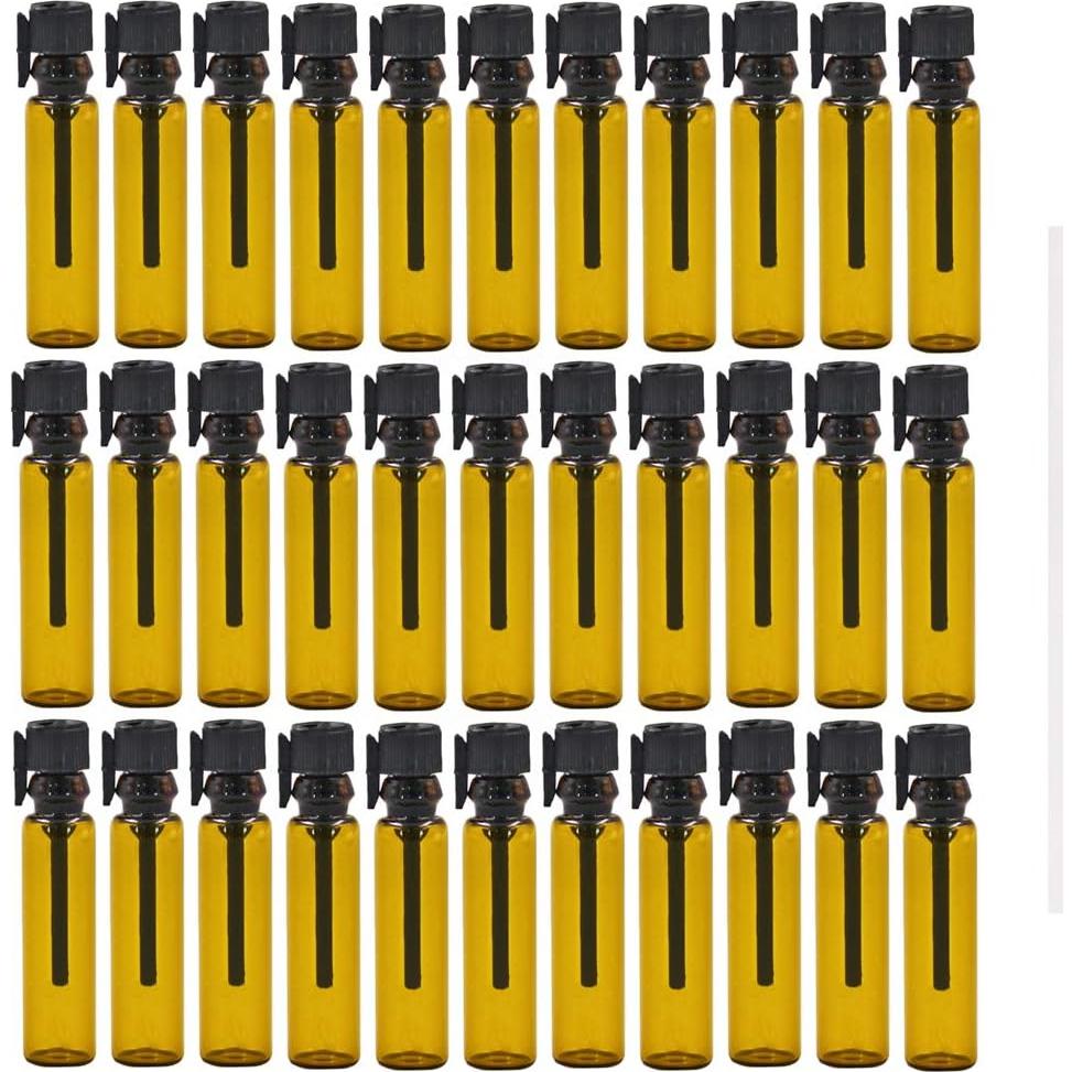 Botellas de Vidrio Ámbar 1ml Elfenstall - 100pcs + 10 Pipetas