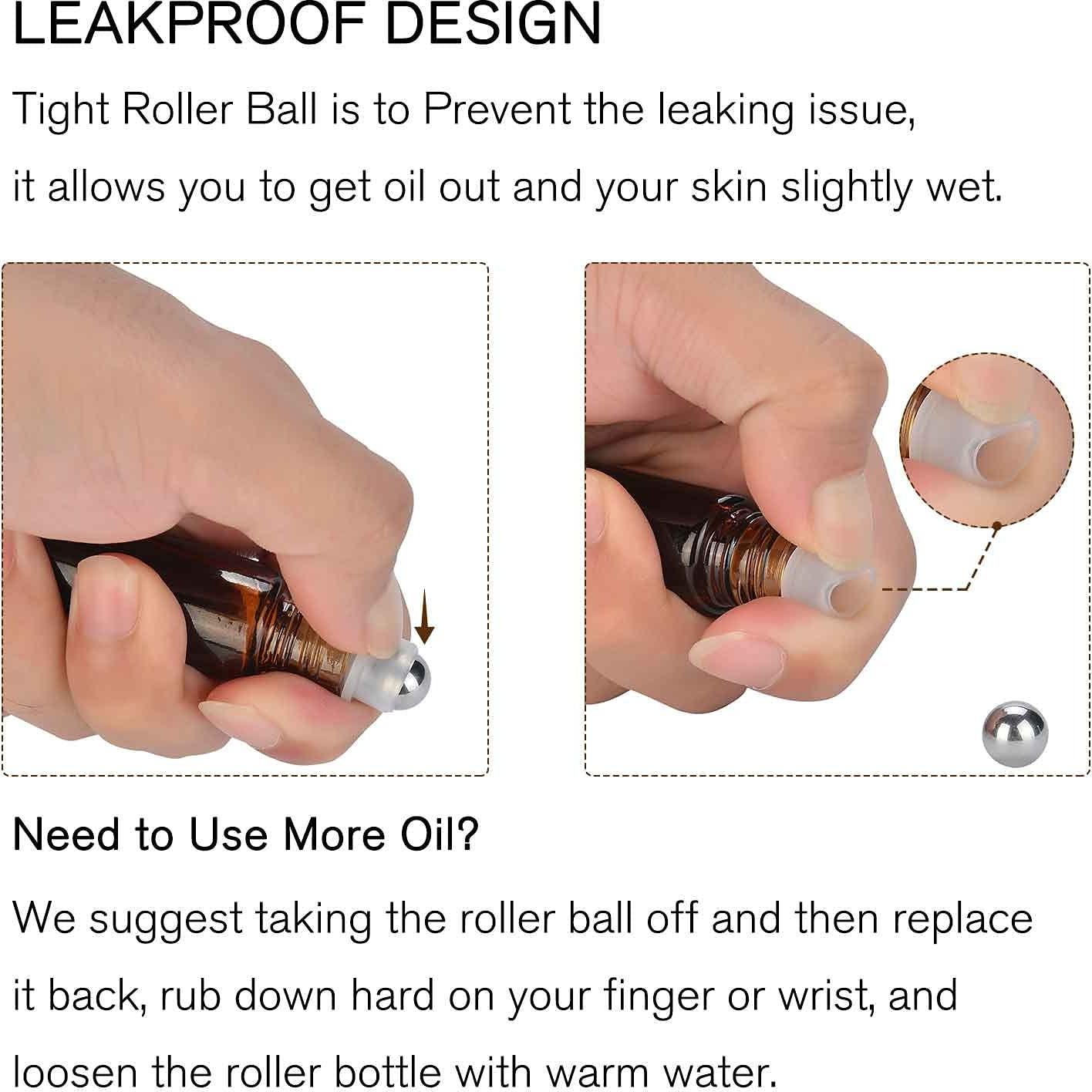 PrettyCare 4 Pack Botellas de Aceite Esencial 10 ml Ámbar