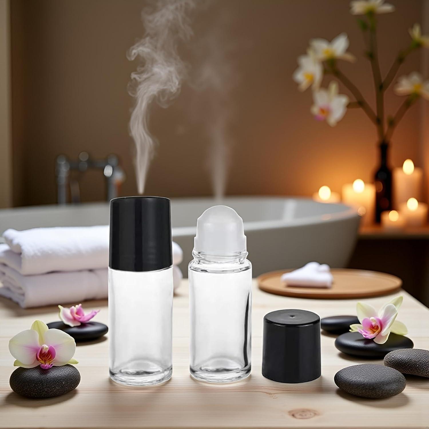 2 Botellas de Vidrio 30ml Qintreesify con Rodillo Recargables