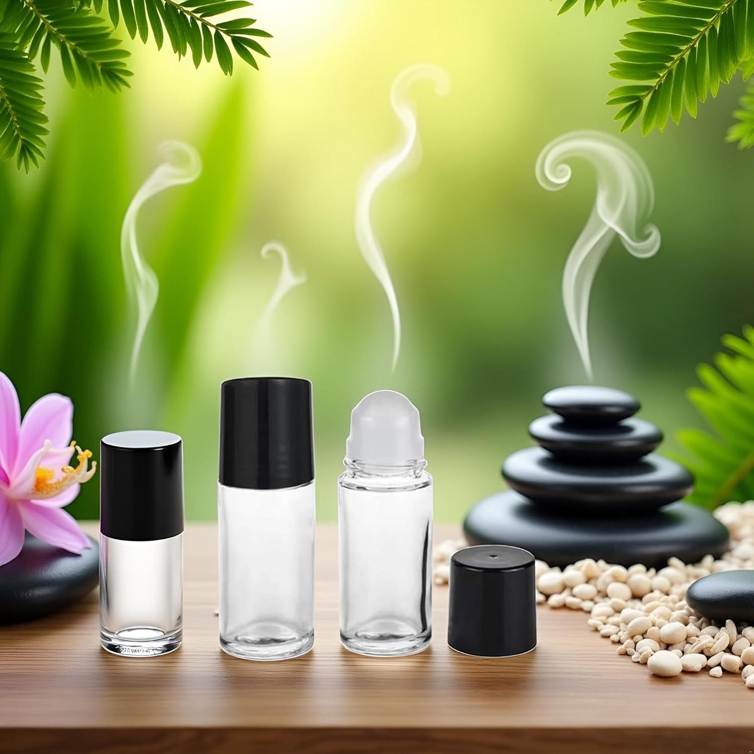 2 Botellas de Vidrio 30ml Qintreesify con Rodillo Recargables