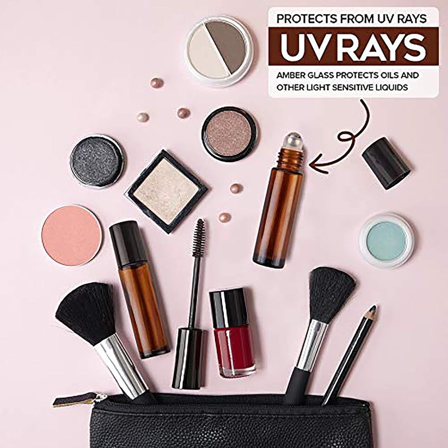 Botellas de Aceite Esencial HUAJING 10ml Ámbar 48 Pack