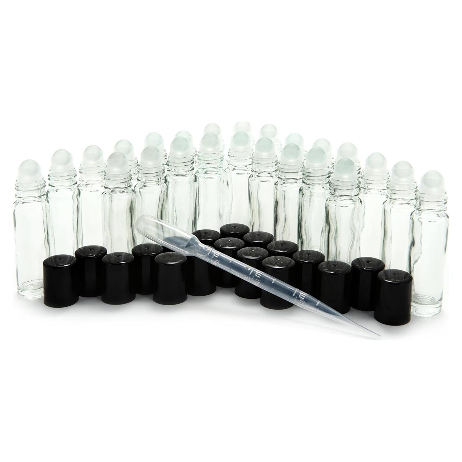 24 Botellas de Vidrio Roll On 10 ml Vivaplex con Cuentagotas