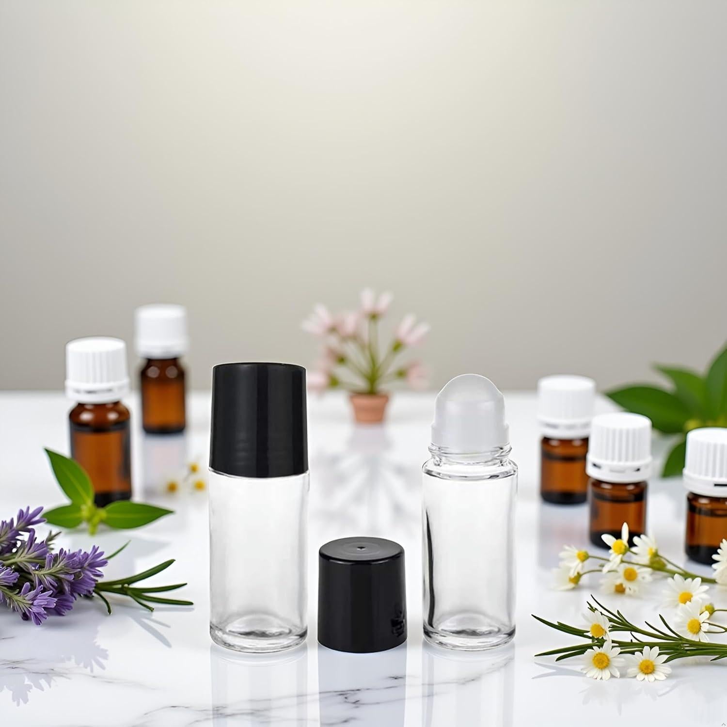 2 Botellas de Vidrio Recargables 30ml Xinjincang para Aromaterapia