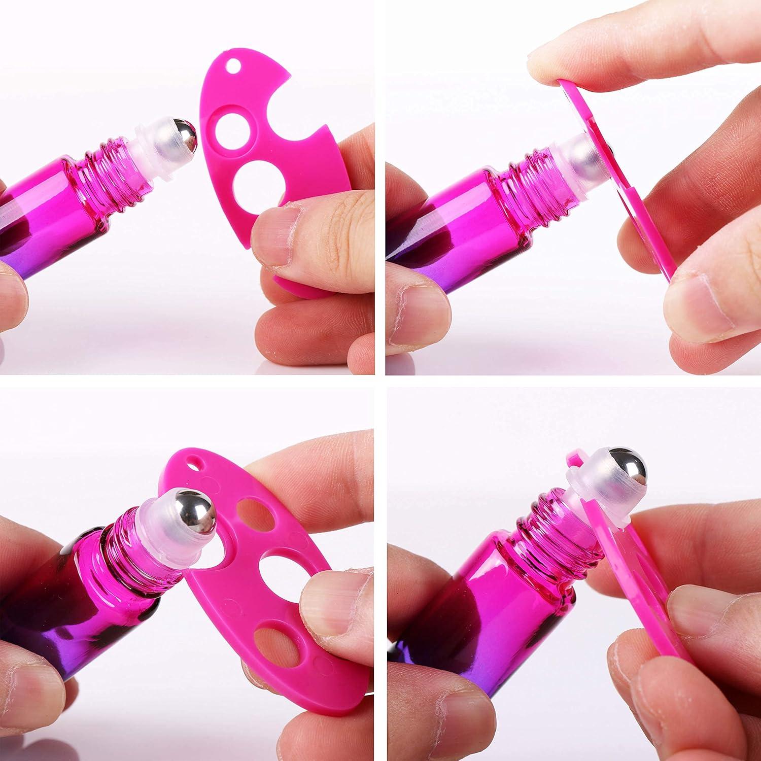 12 Botellas de Rodillo de Vidrio inice 10ml con Tapa Dorada