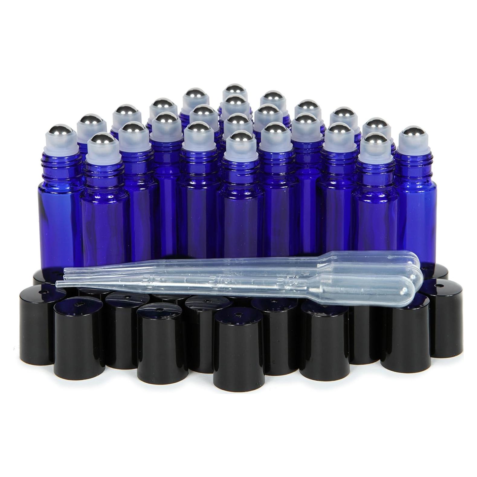 Botellas de Vidrio Roll-on Vivaplex 10 ml Azul Cobalto 24 Unidades