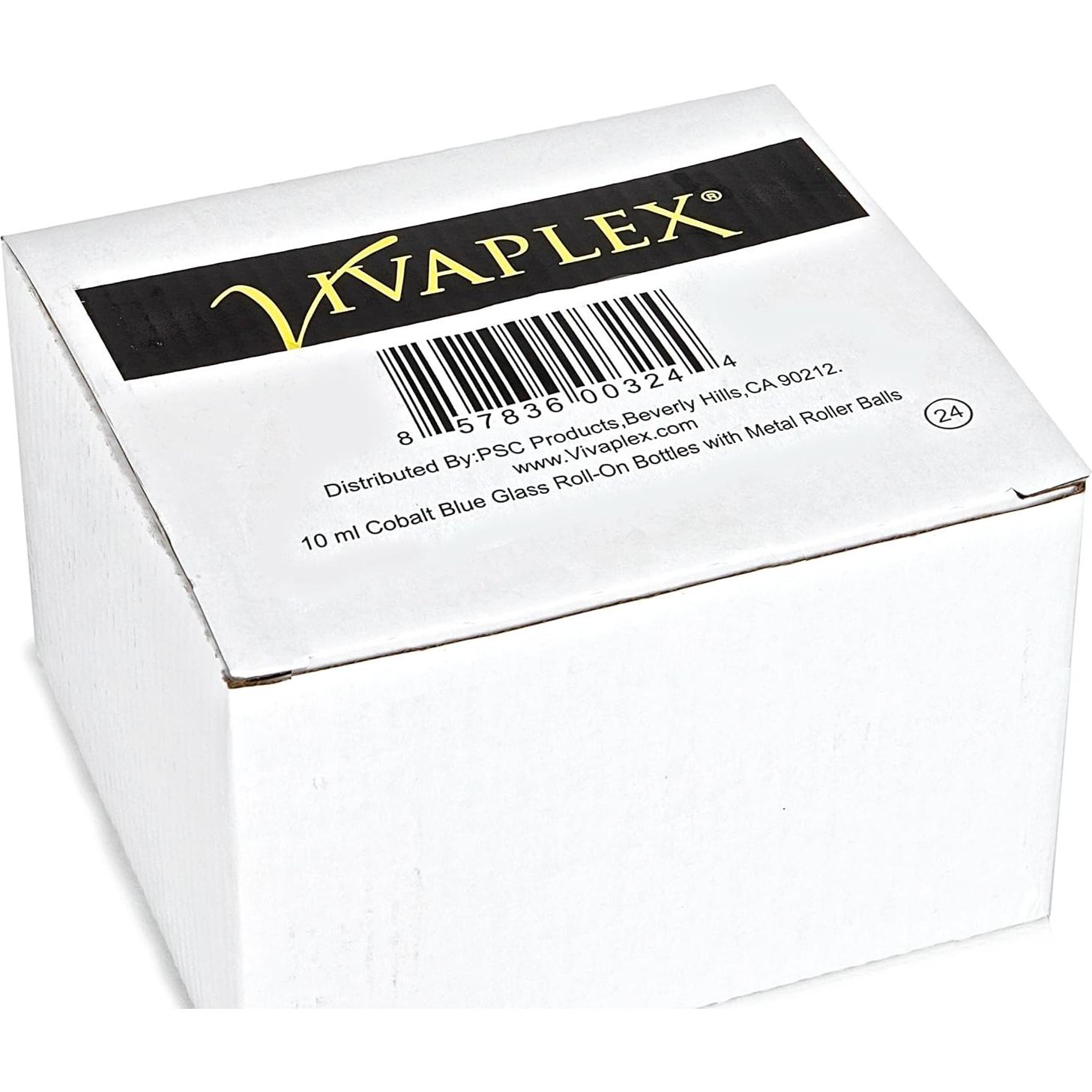 Botellas de Vidrio Roll-on Vivaplex 10 ml Azul Cobalto 24 Unidades