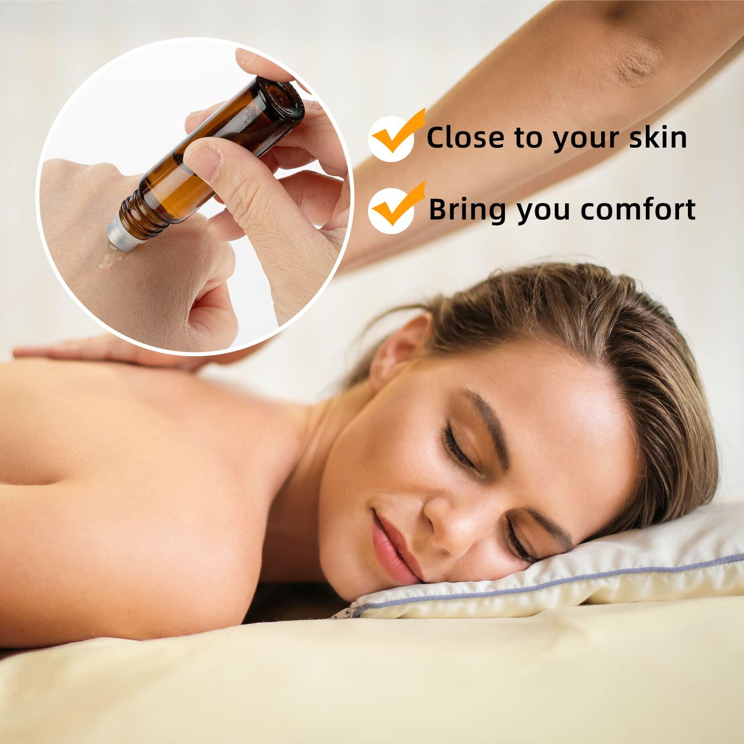 Botellas de Rodillo de Vidrio Ámbar 10ml - GIVITASOT, 6 Pcs