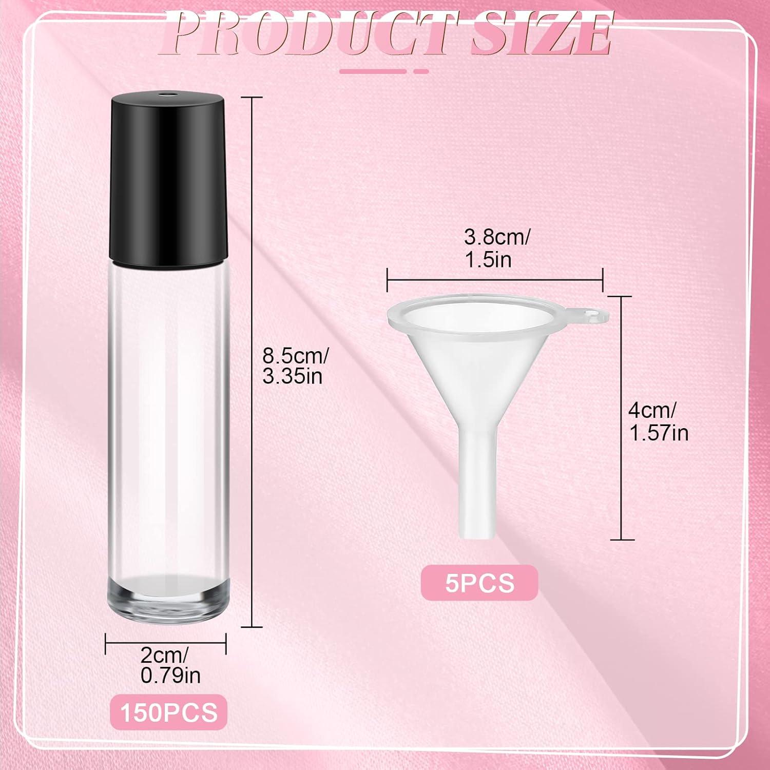 Sumind 150 Botellas de Aceite Esencial Roller 10ml Vidrio Claro