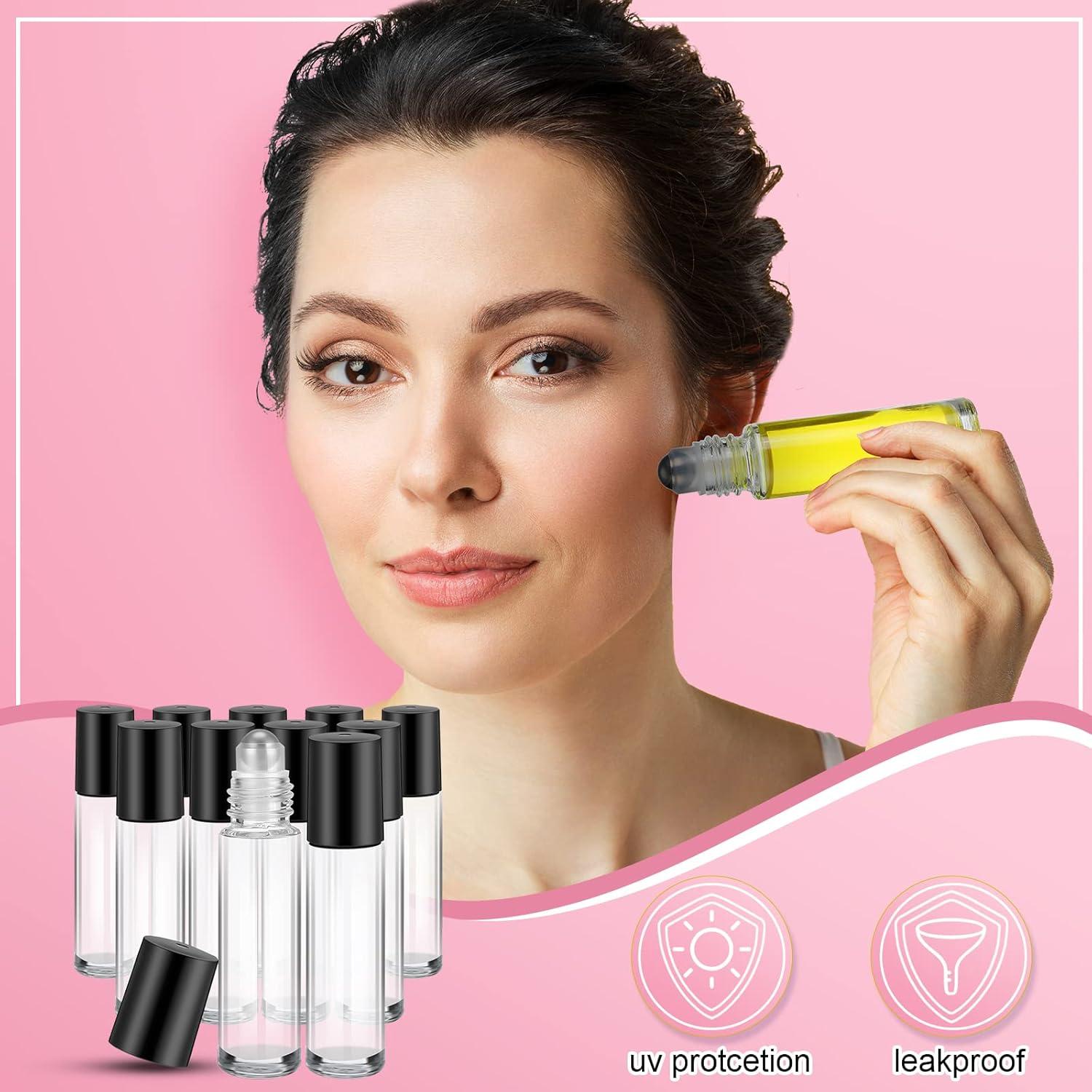 Sumind 150 Botellas de Aceite Esencial Roller 10ml Vidrio Claro