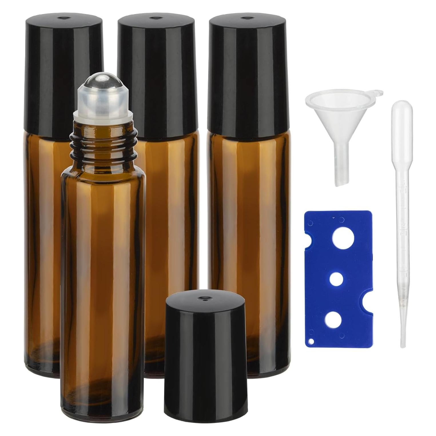 Botellas de Aceite Esencial 10ml GIVITASOT Pack 4 Marrón