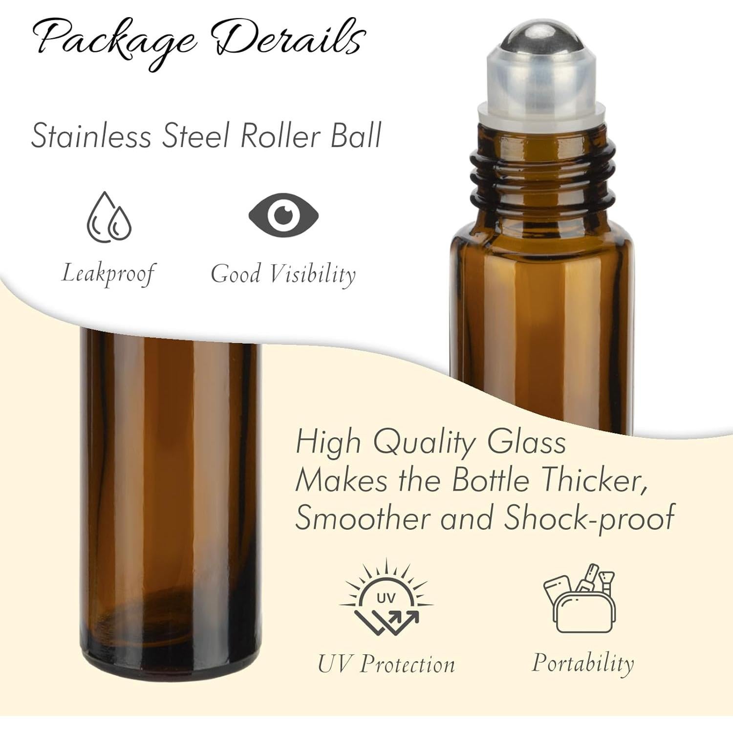 Botellas de Aceite Esencial 10ml GIVITASOT Pack 4 Marrón