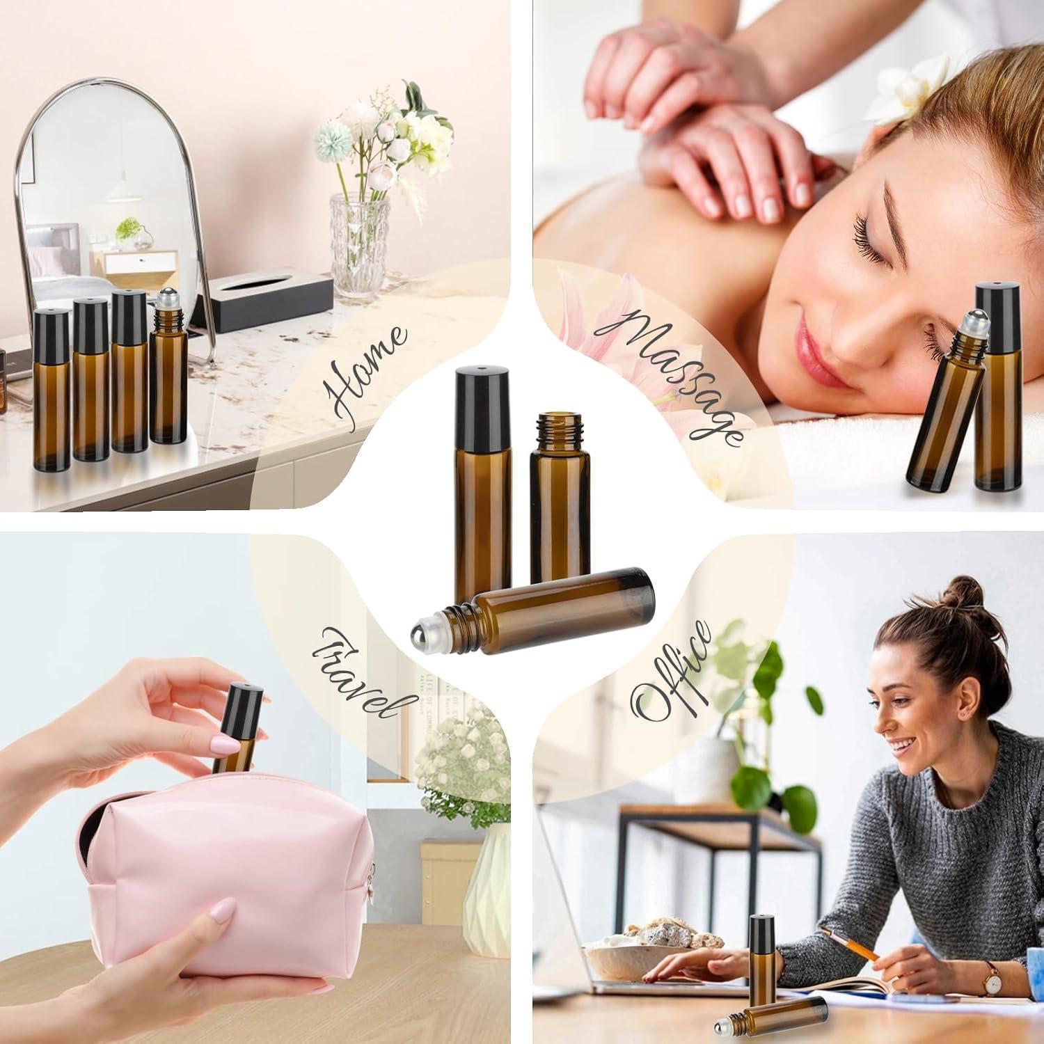 Botellas de Aceite Esencial 10ml GIVITASOT Pack 4 Marrón