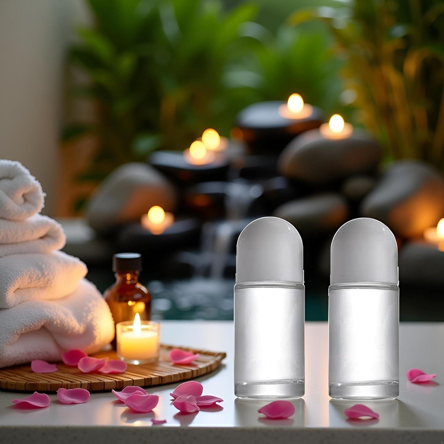 Botellas de Rodillo de Vidrio 50ML JJLFresheners - 2 Pcs A Prueba de Fugas