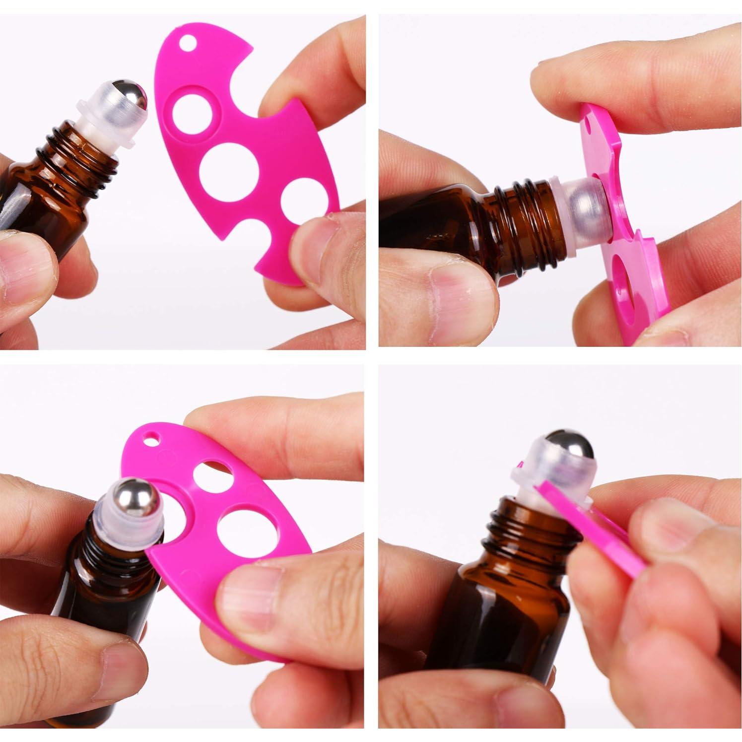 Pack 24 Botellas Rodantes Vidrio Ámbar 10ml inice con Accesorios