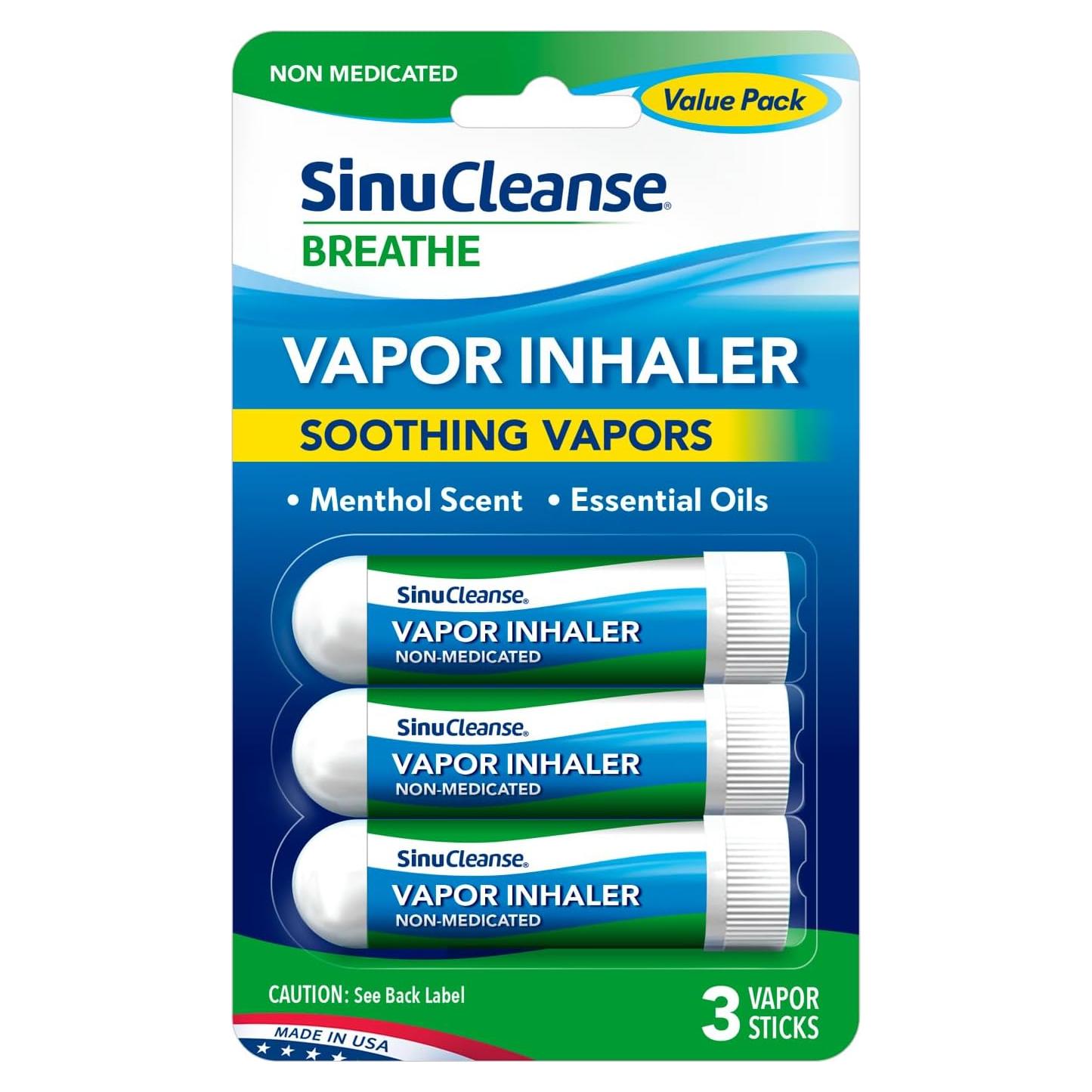 Inhalador de Vapor SinuCleanse Portátil Eucalipto - Paquete de 3
