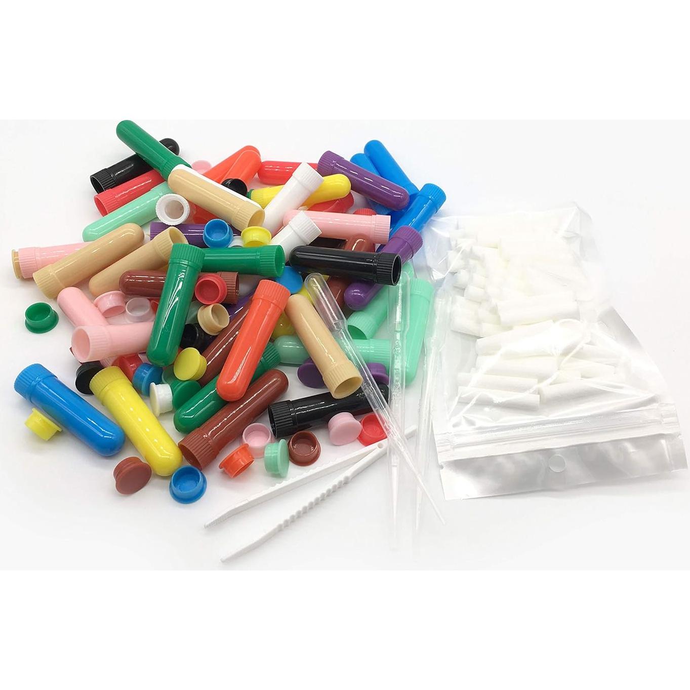 48 Tubos Inhaladores Nasales Zison para Aromaterapia Recargables