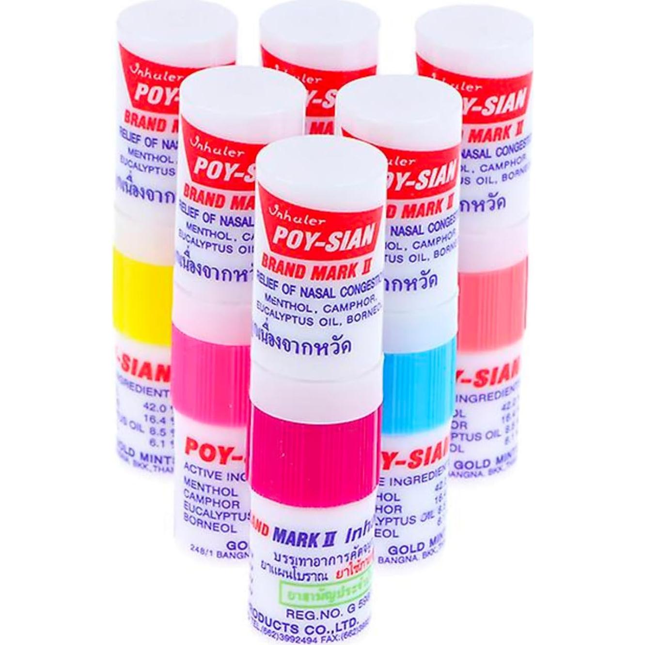 Inhalador Nasal Aromaterapia POY-SIAN Mark II - 6 Piezas