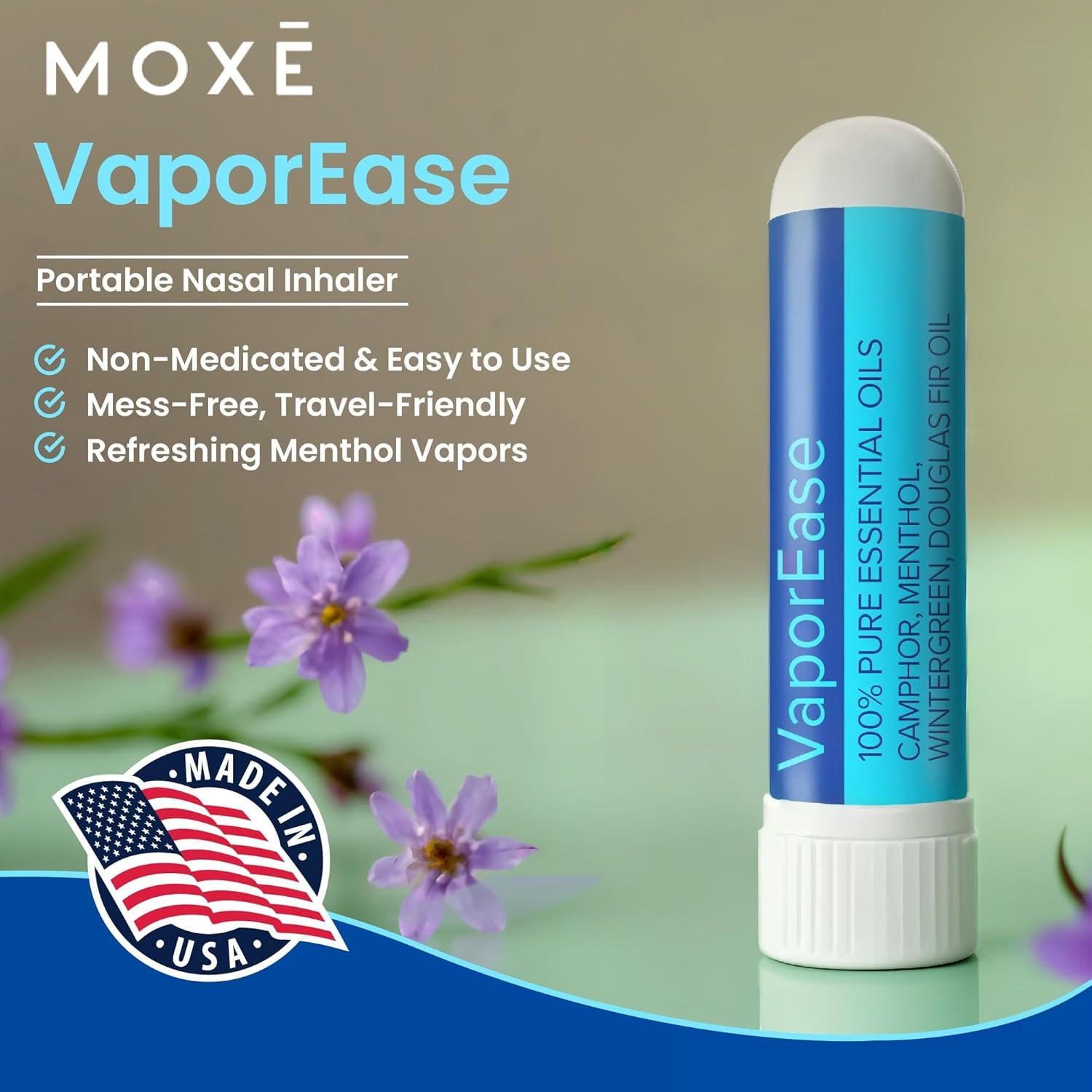 Inhalador Nasal Portátil MOXE VaporEase Aroma Mentol - 3 Unidades