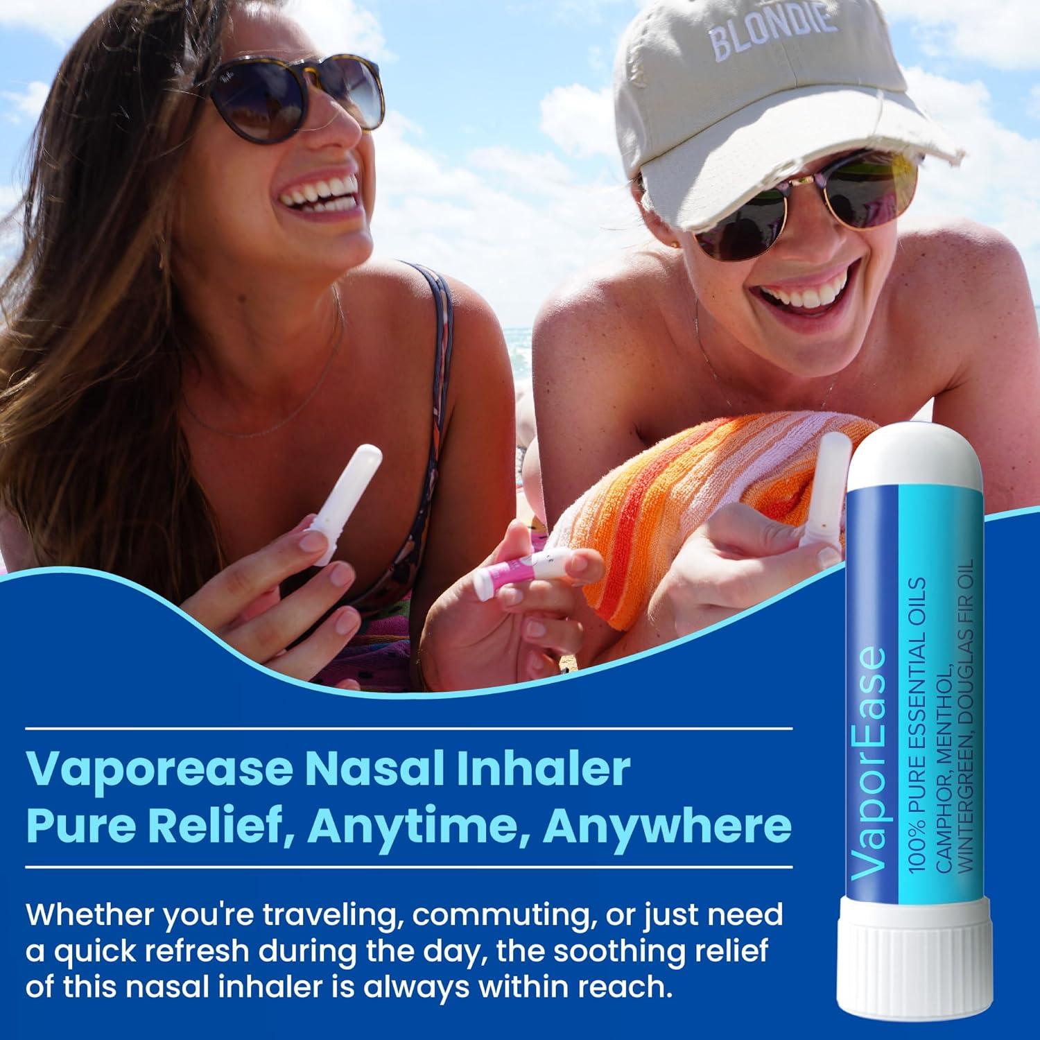 Inhalador Nasal Portátil MOXE VaporEase Aroma Mentol - 3 Unidades