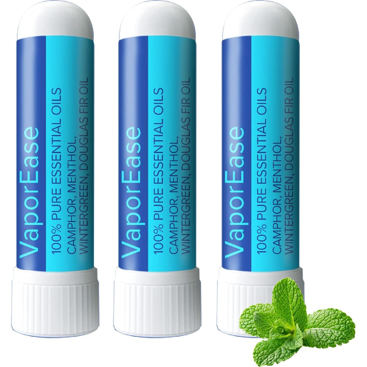 Inhalador Nasal Portátil MOXE VaporEase Aroma Mentol - 3 Unidades