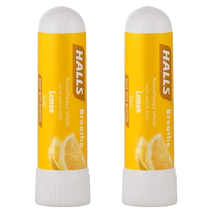Stick Nasal Halls Aromaterapia Limón - 2 Unidades, 100% Esenciales