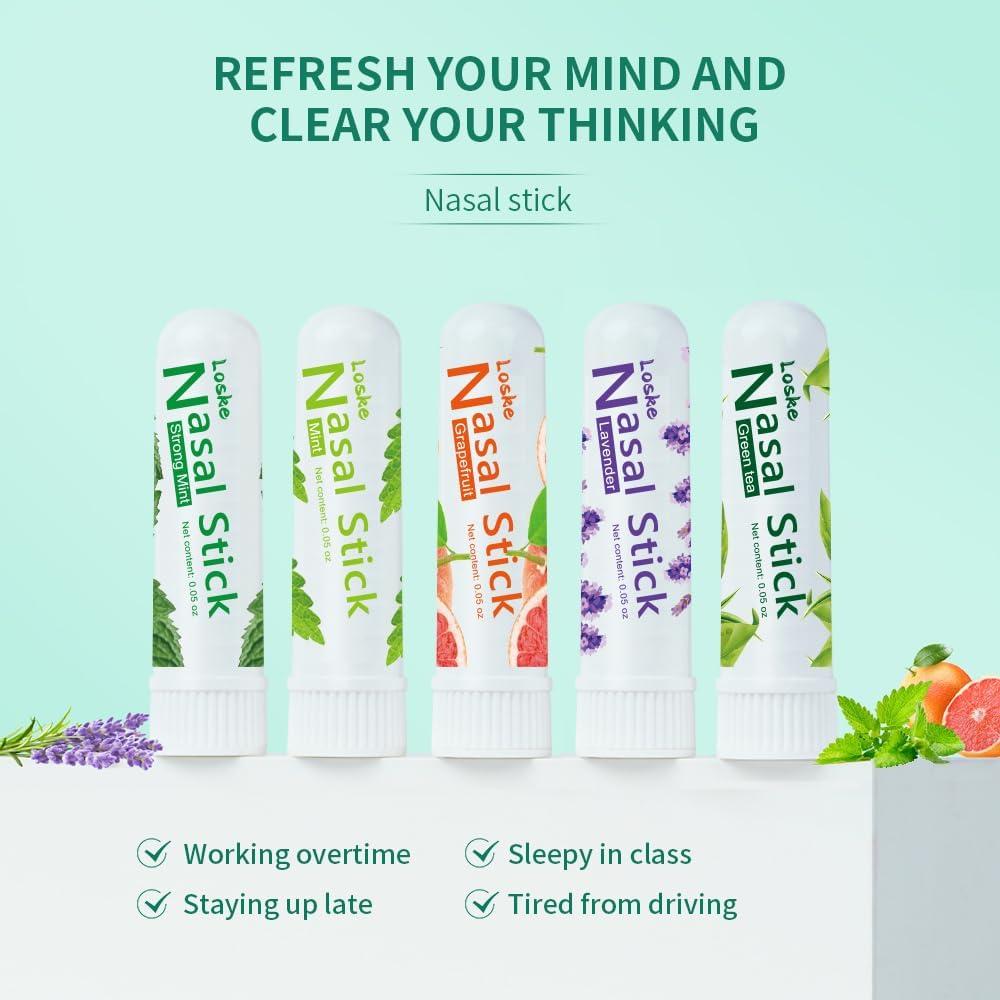 Bastón Nasal Energizante Loske - Tamaño Grande, Menta y Más