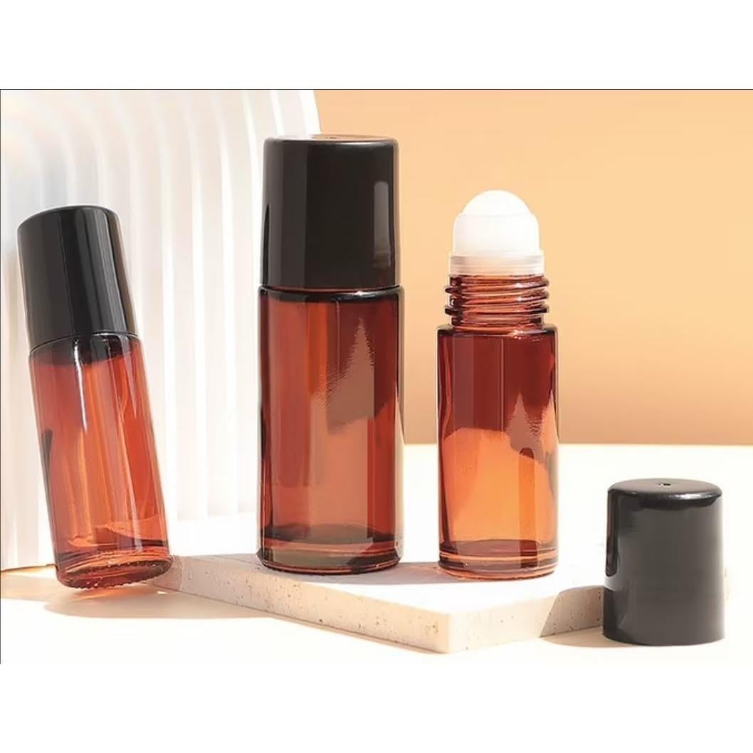 Set de 2 Botellas Roller de Vidrio Marrón 50ml ZGLUZP