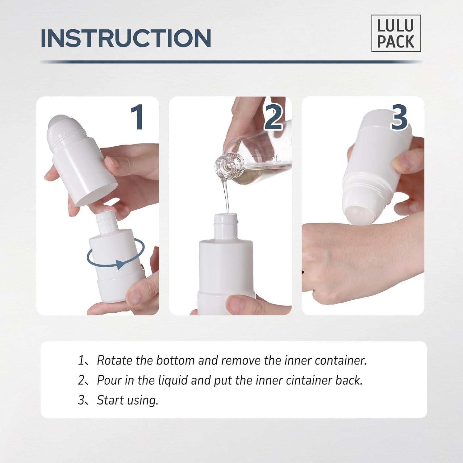 Botellas Roller Reutilizables Lulupack 75ml - 3 Piezas Azul