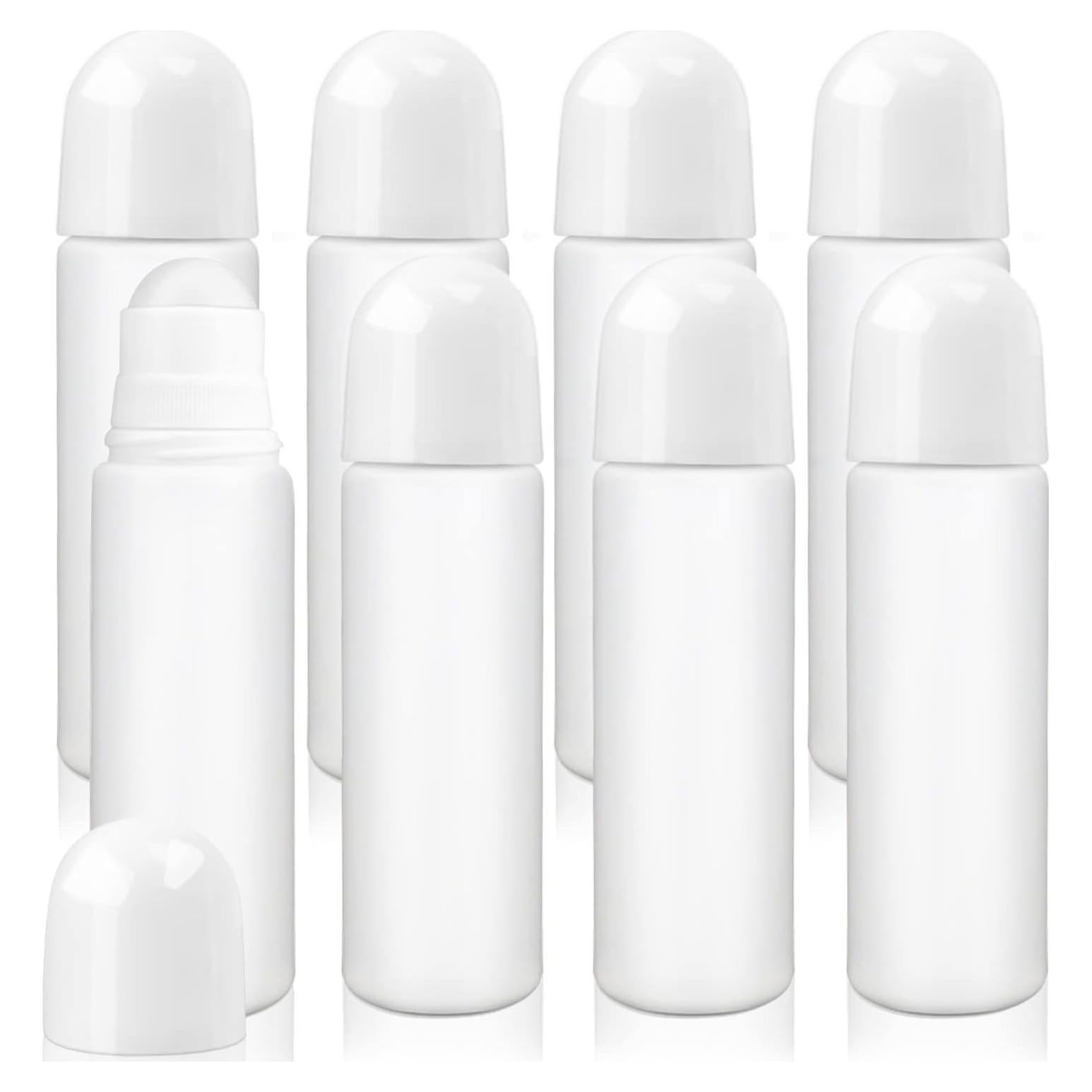 Paquete de 8 Botellas de Rodillo Cositina 100ml Plástico Blanco