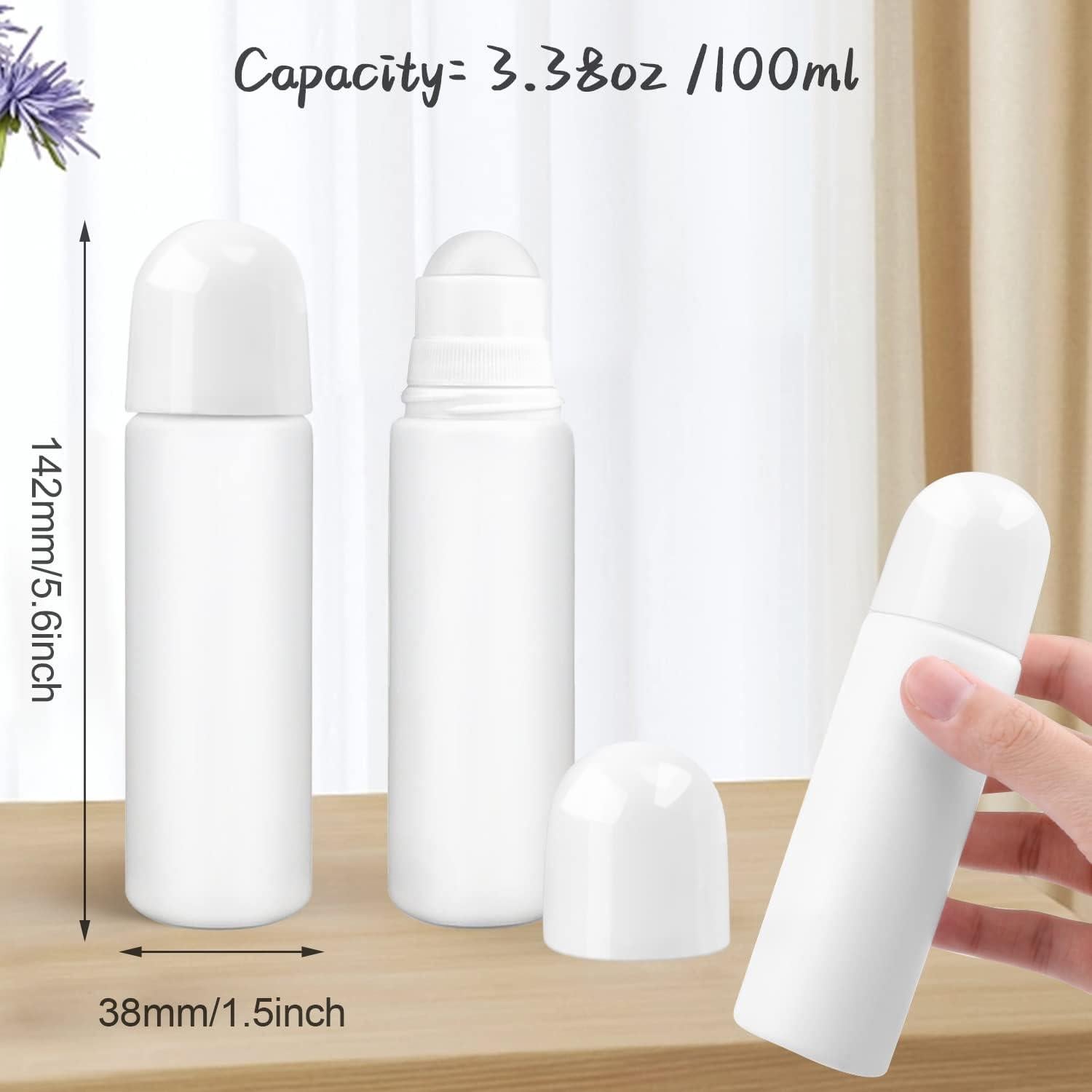 Paquete de 8 Botellas de Rodillo Cositina 100ml Plástico Blanco