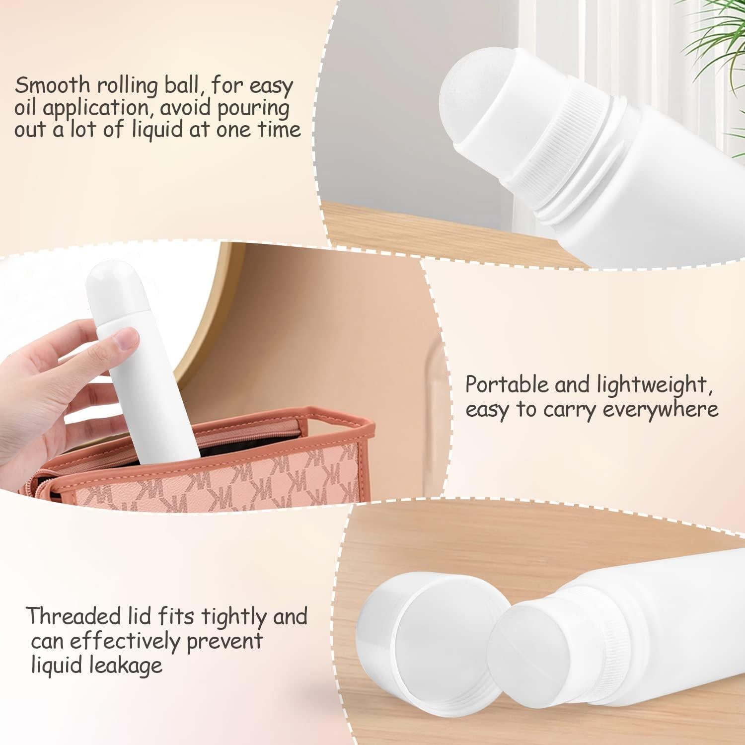 Paquete de 8 Botellas de Rodillo Cositina 100ml Plástico Blanco