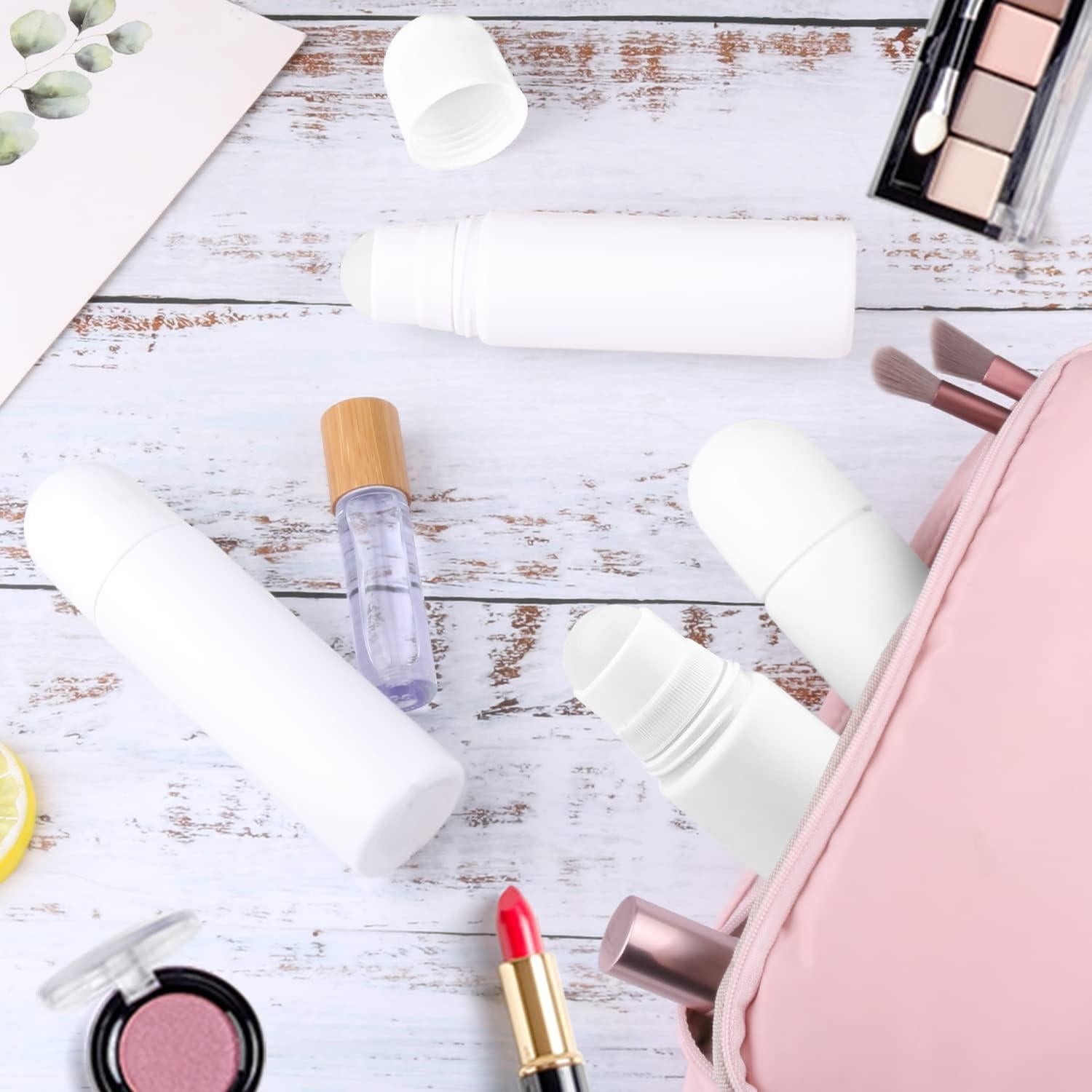 Paquete de 8 Botellas de Rodillo Cositina 100ml Plástico Blanco