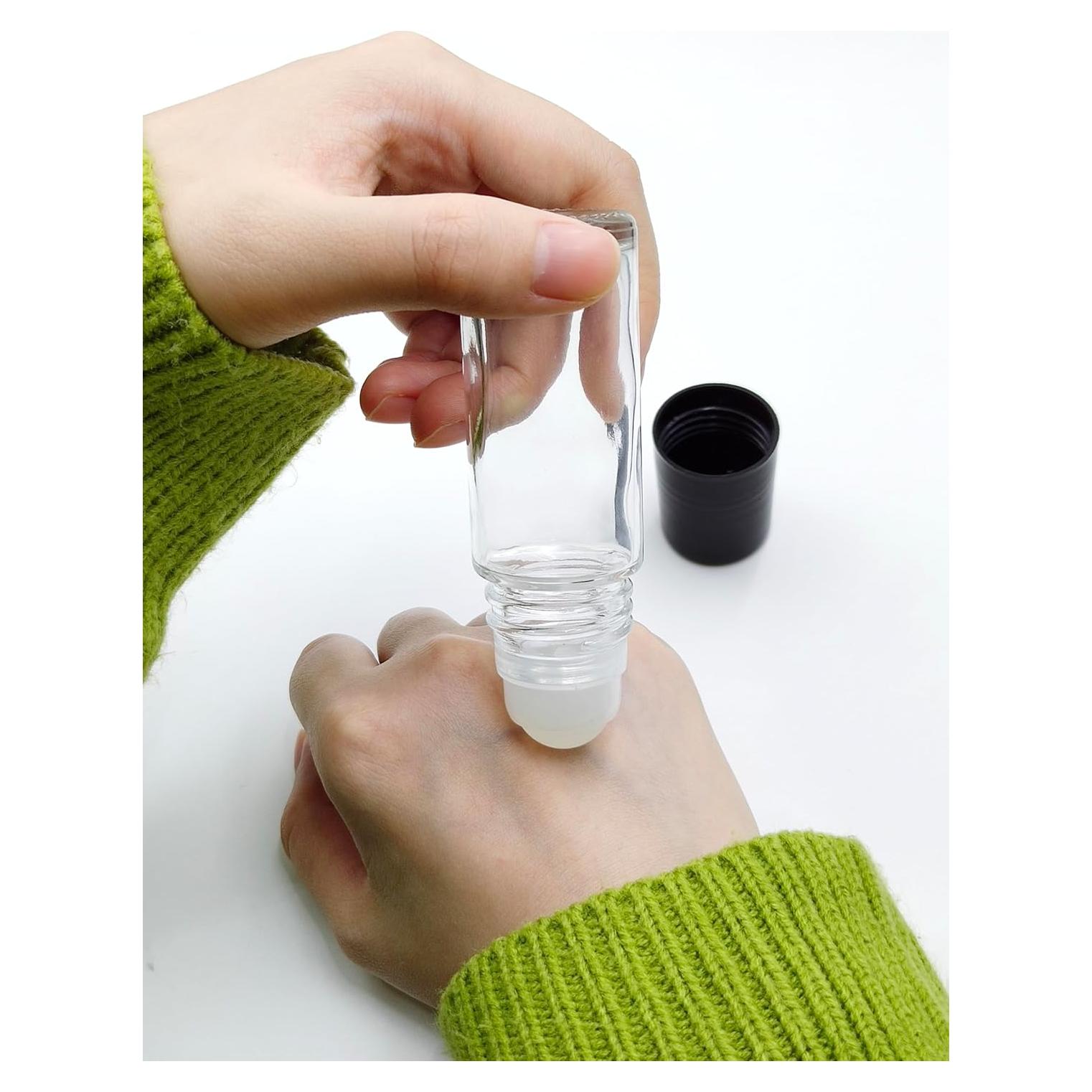 4 Botellas de Rodillo de Vidrio 30ml YYNGJCK para Aceites