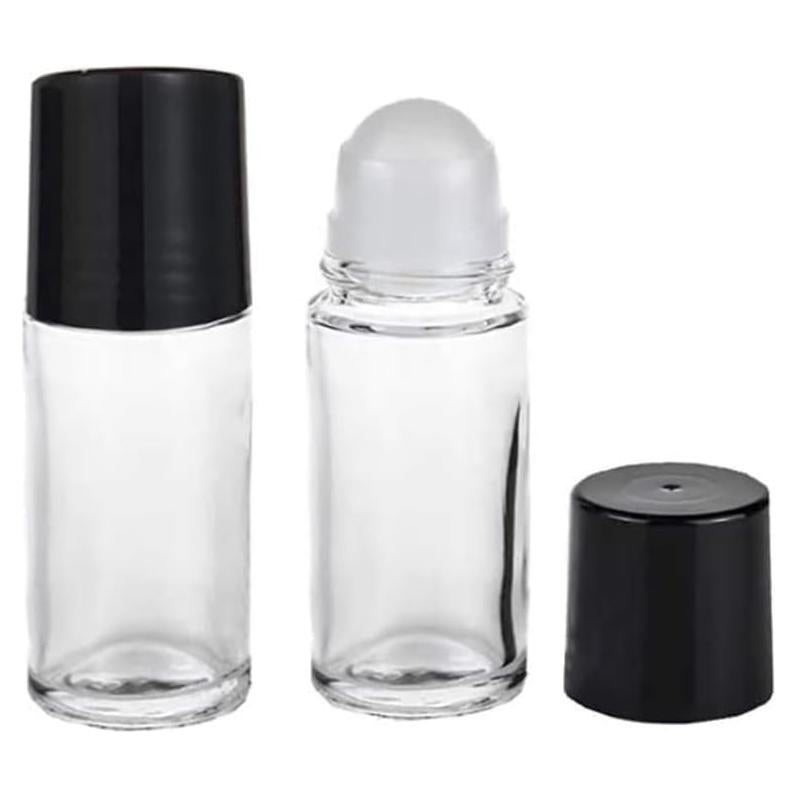 2 Botellas de Vidrio Roller 30ml Juroicessry Negras Reutilizables