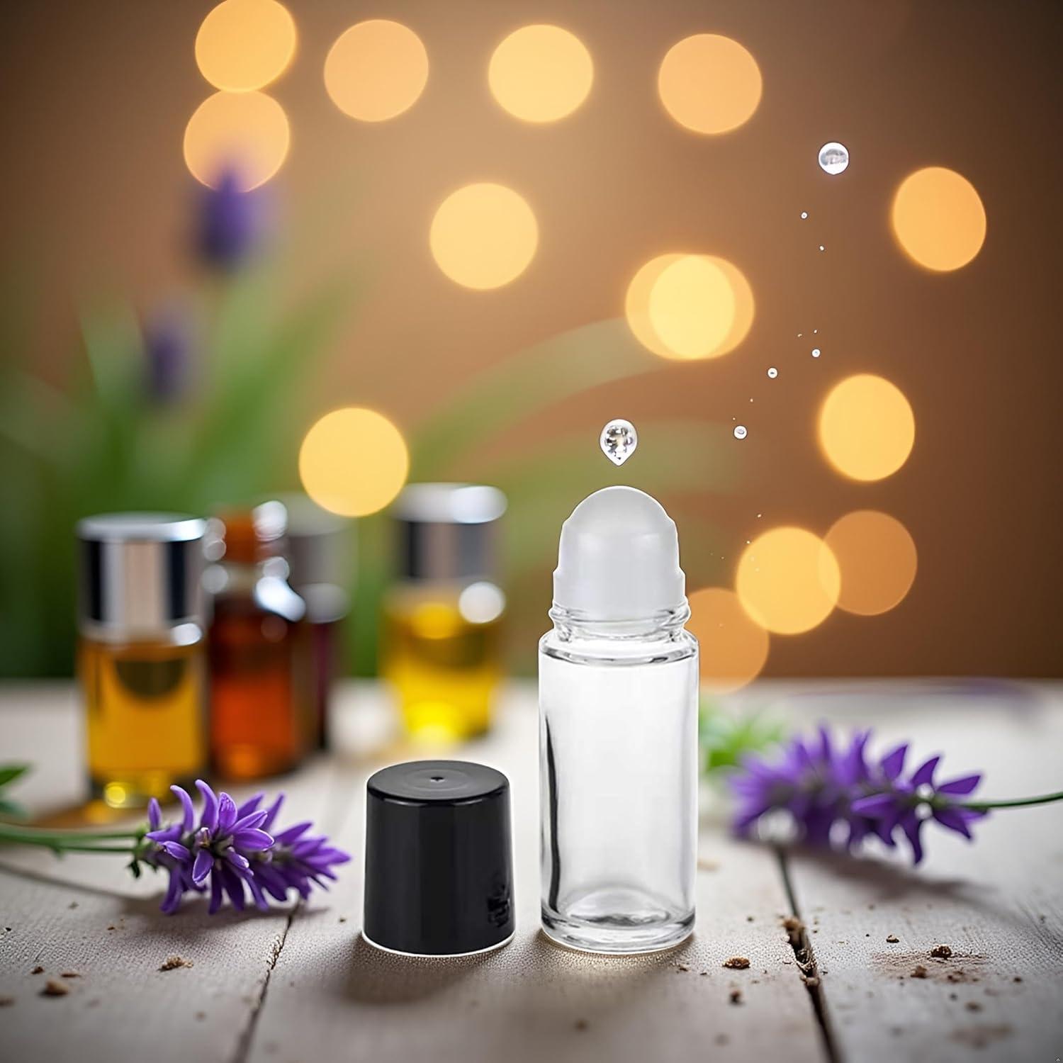 2 Botellas de Vidrio Roller 30ml Juroicessry Negras Reutilizables