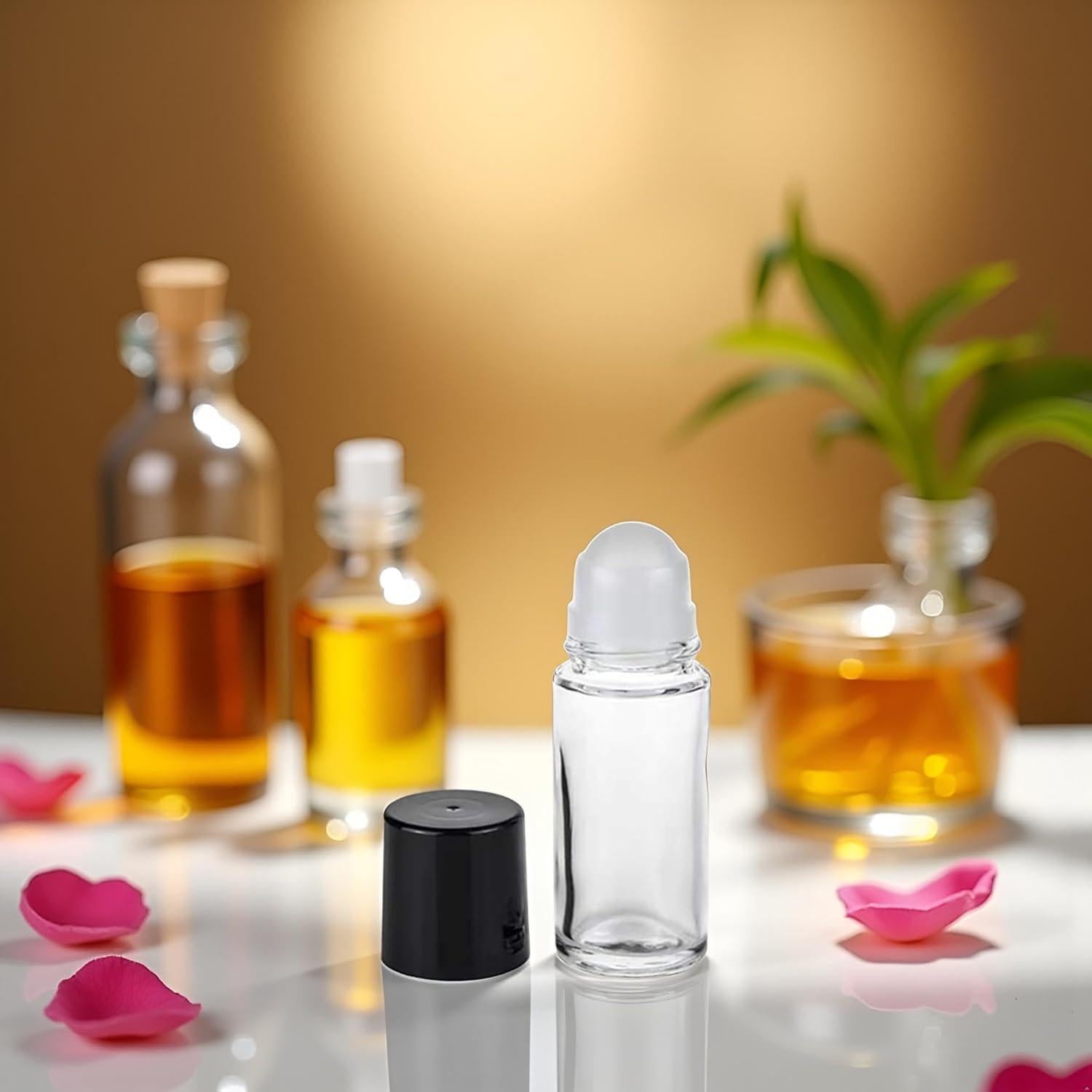 2 Botellas de Vidrio Roller 30ml Juroicessry Negras Reutilizables