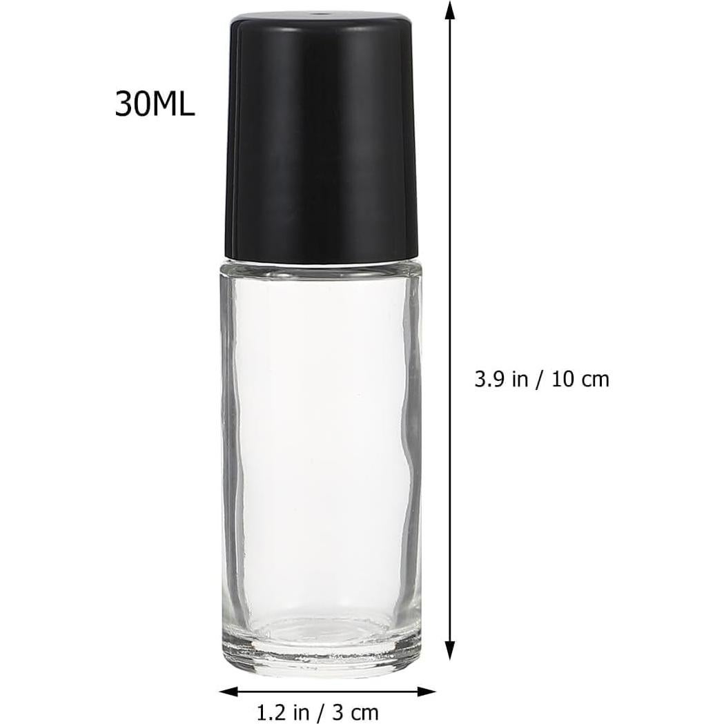 2 Botellas de Vidrio Roller 30ml Juroicessry Negras Reutilizables