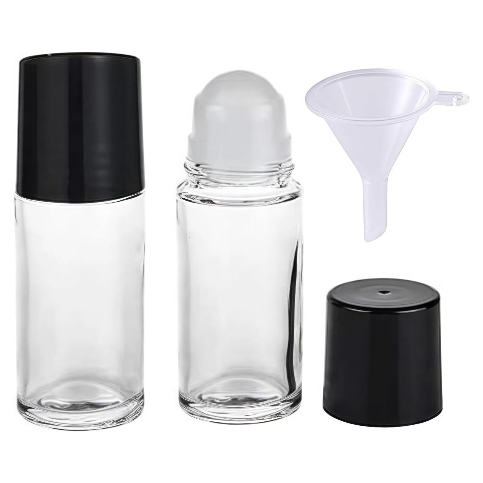 Juego de 2 Botellas Roller de Vidrio Mozff 50ml Negras