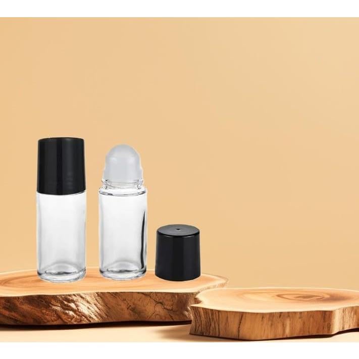 Juego de 2 Botellas Roller de Vidrio Mozff 50ml Negras