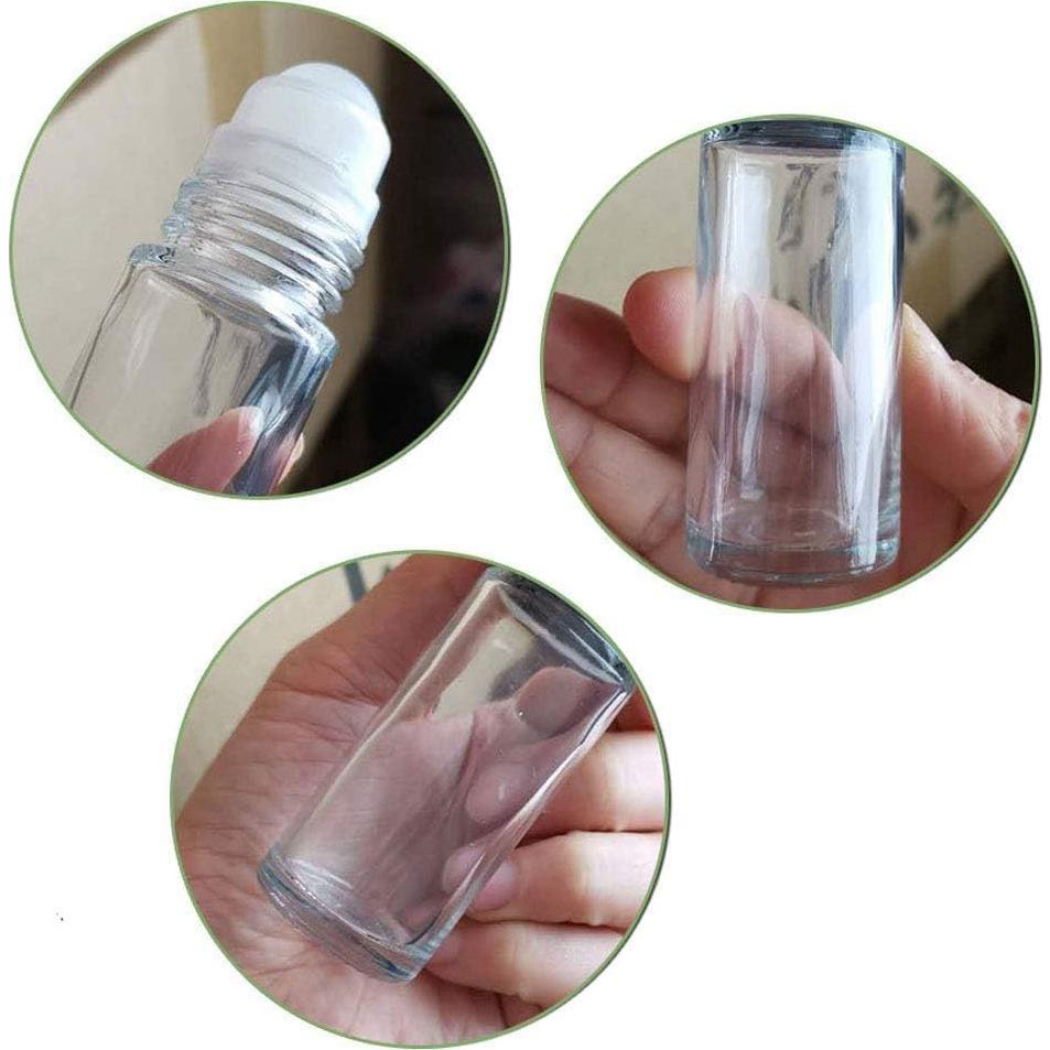 Juego de 2 Botellas Roller de Vidrio Mozff 50ml Negras