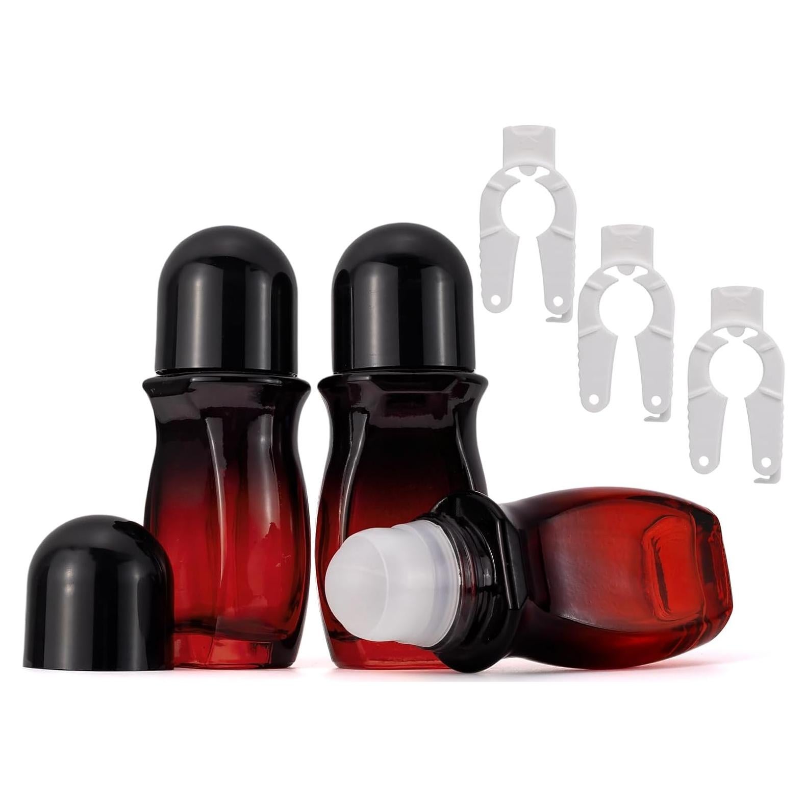 Botellas de Rodillo Vacías JIUWU 3 Pcs 50ml Vidrio Reutilizables